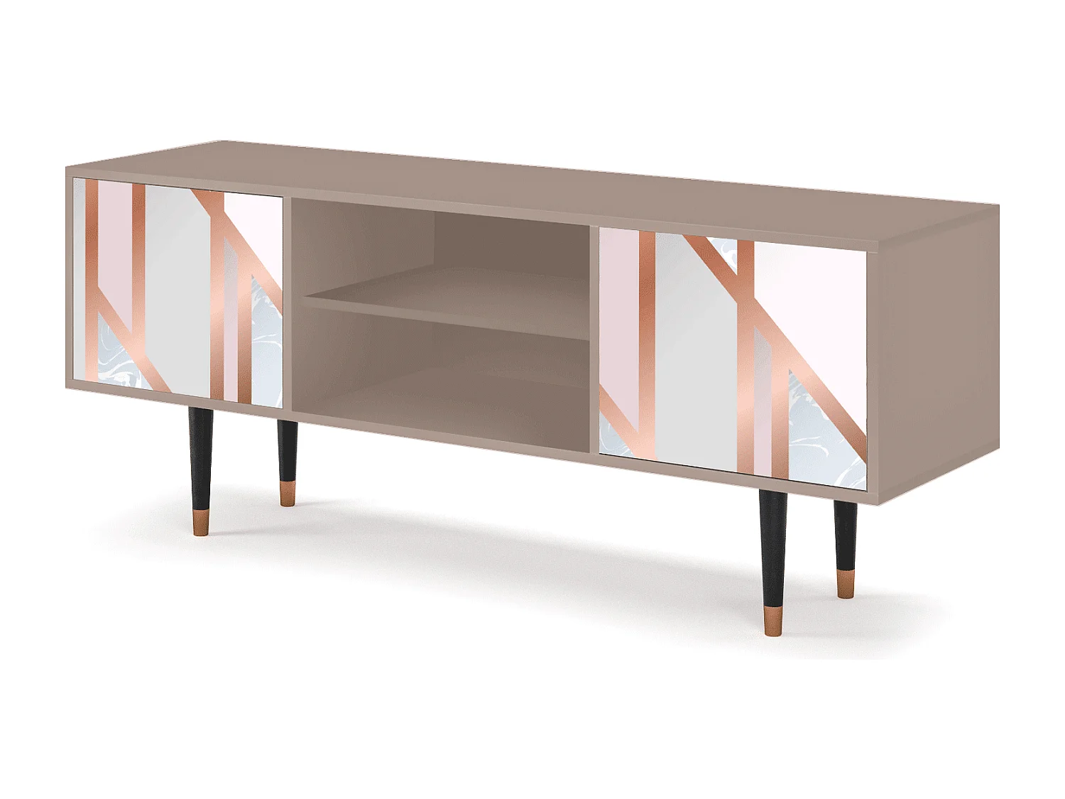 Mueble de TV - 170х69х48 cm - T2 - Champagne Story, Latte