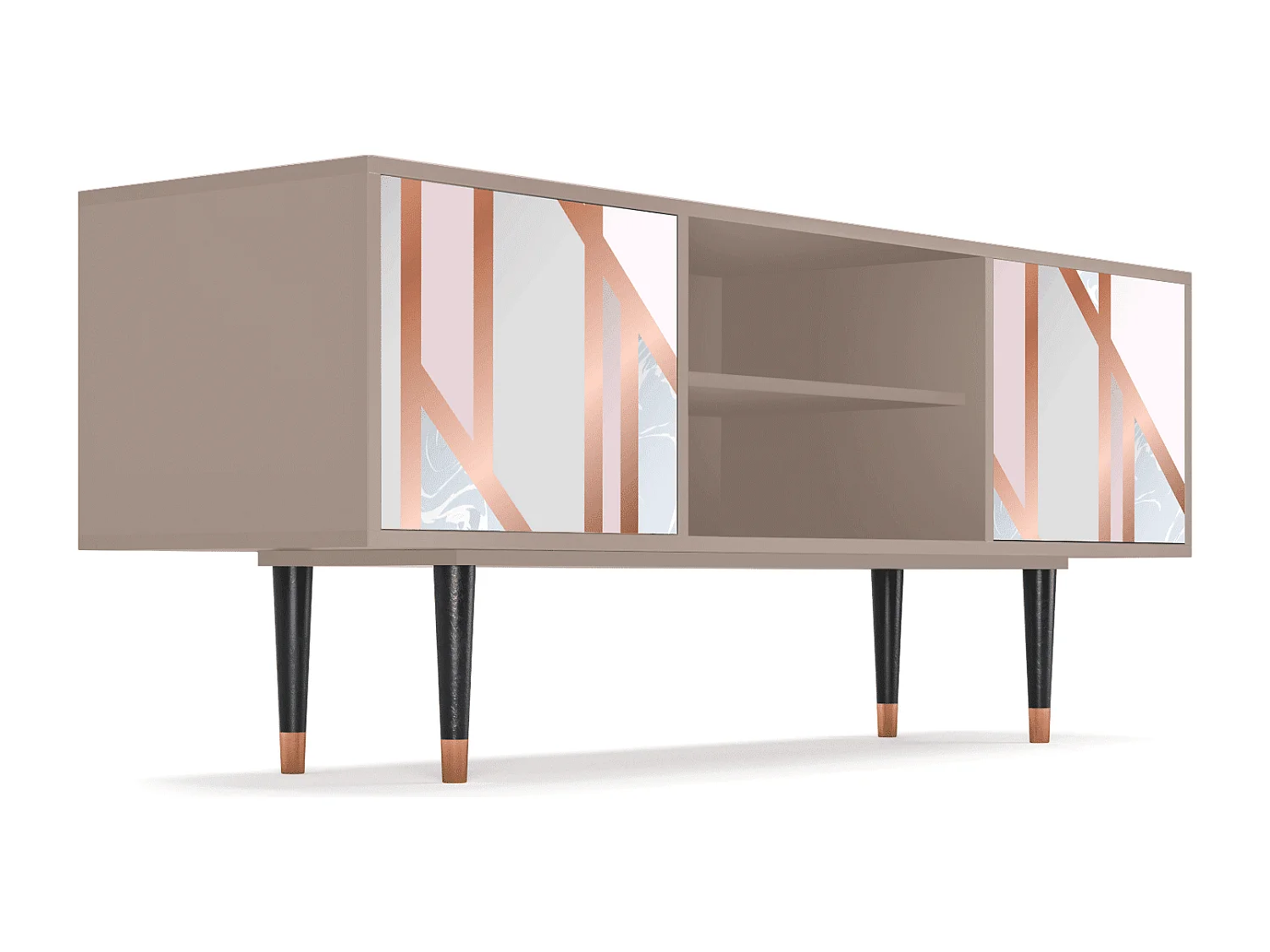 Mueble de TV - 170х69х48 cm - T2 - Champagne Story, Latte