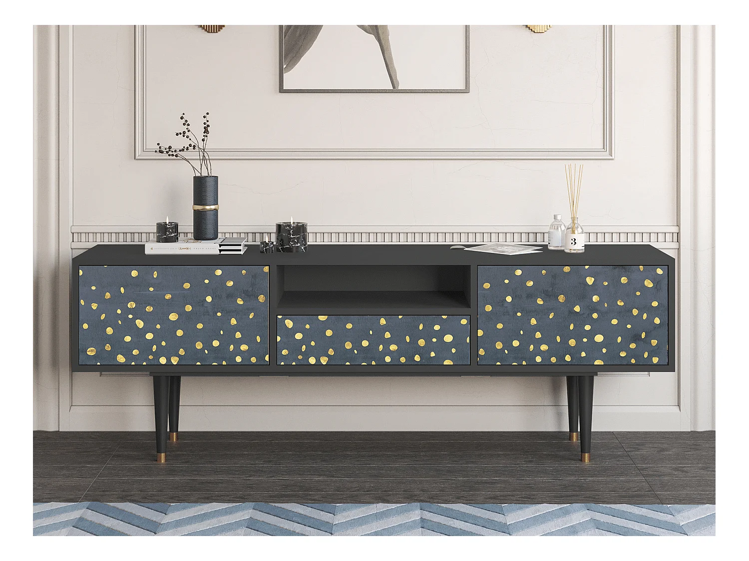 TV-Möbel - 170х59х41 cm - T6 - Foggy Lights, Anthrazit