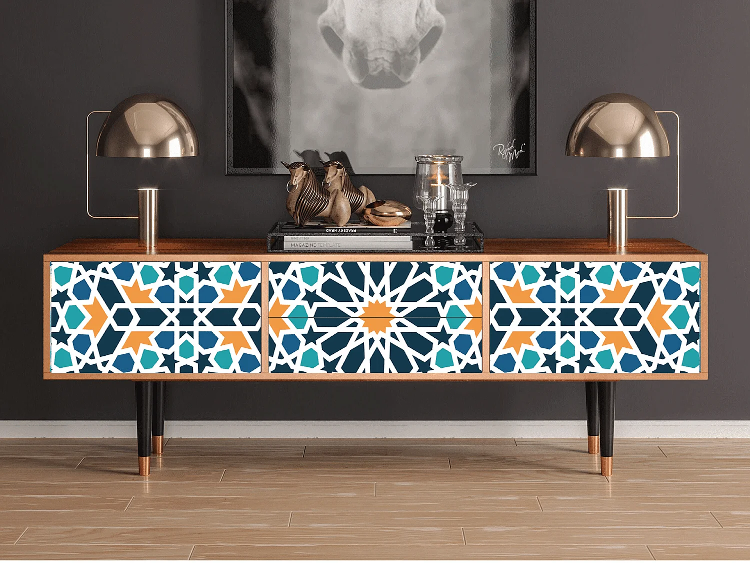 Meuble TV - 170х59х48 cm - T4 - Kaleidoscope, Noyer