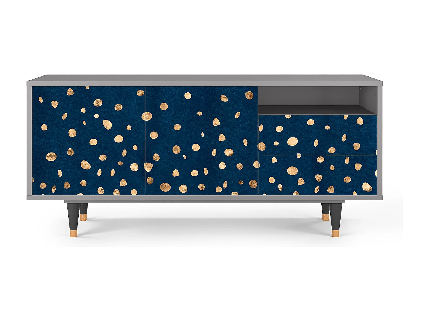 Meuble TV - 125х56х41 cm - T7 - Night Skies, Gris