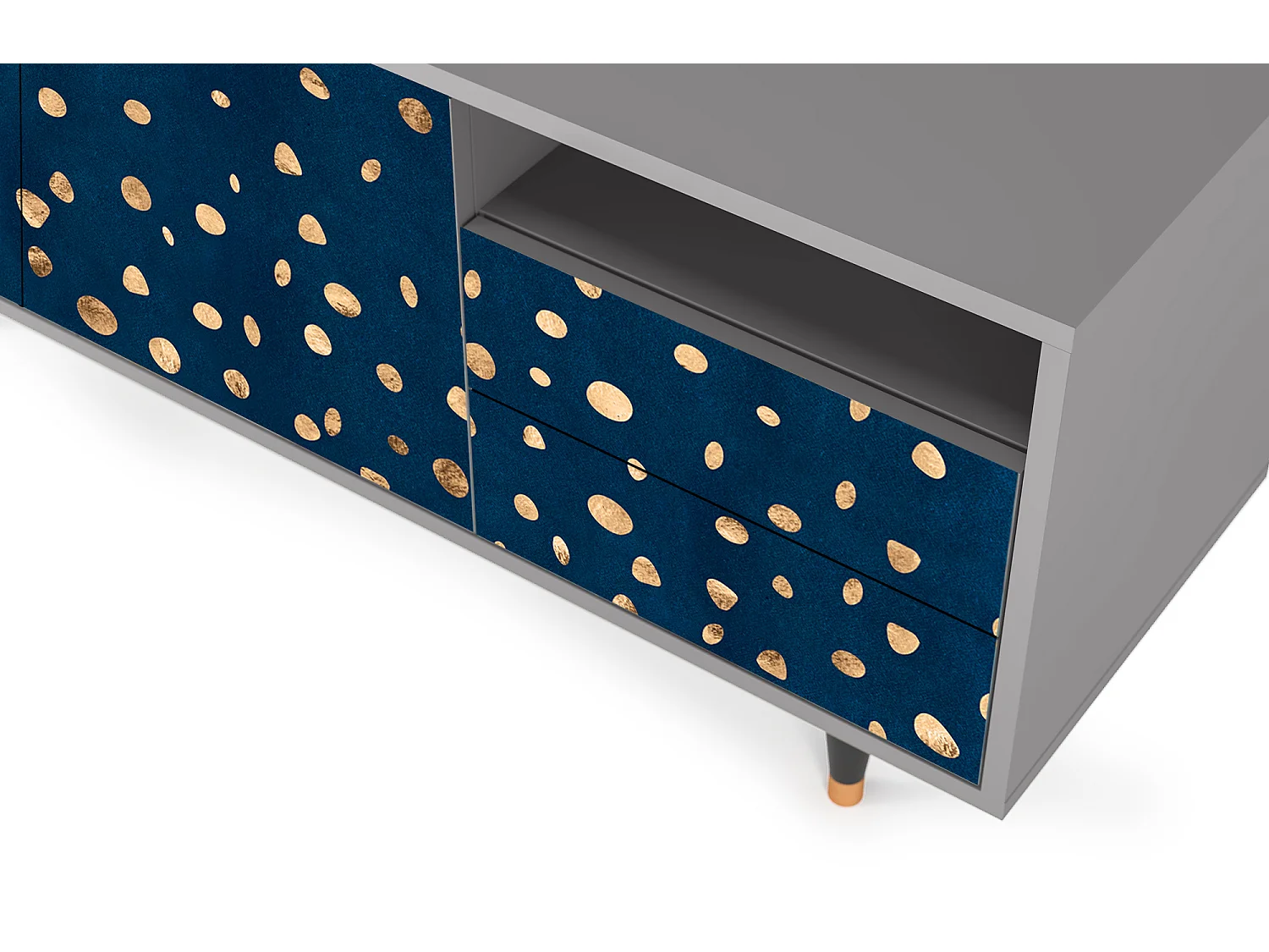 Meuble TV - 125х56х41 cm - T7 - Night Skies, Gris