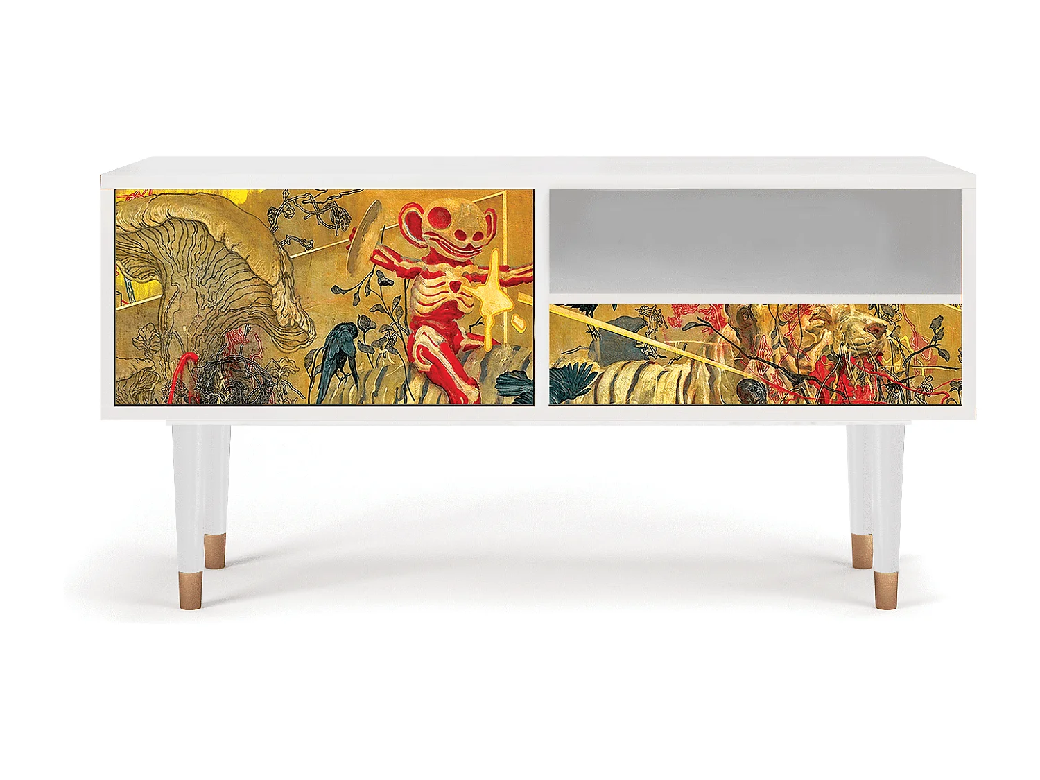 Szafka RTV - 115х59х48 cm - T3 - Blood by James Jean, Biały