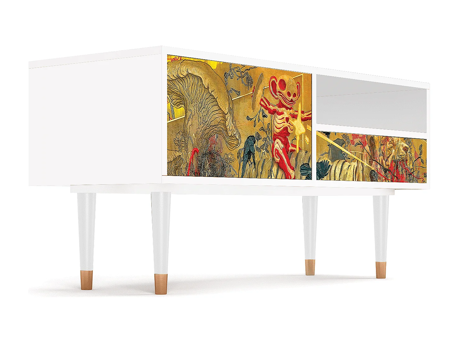 Szafka RTV - 115х59х48 cm - T3 - Blood by James Jean, Biały