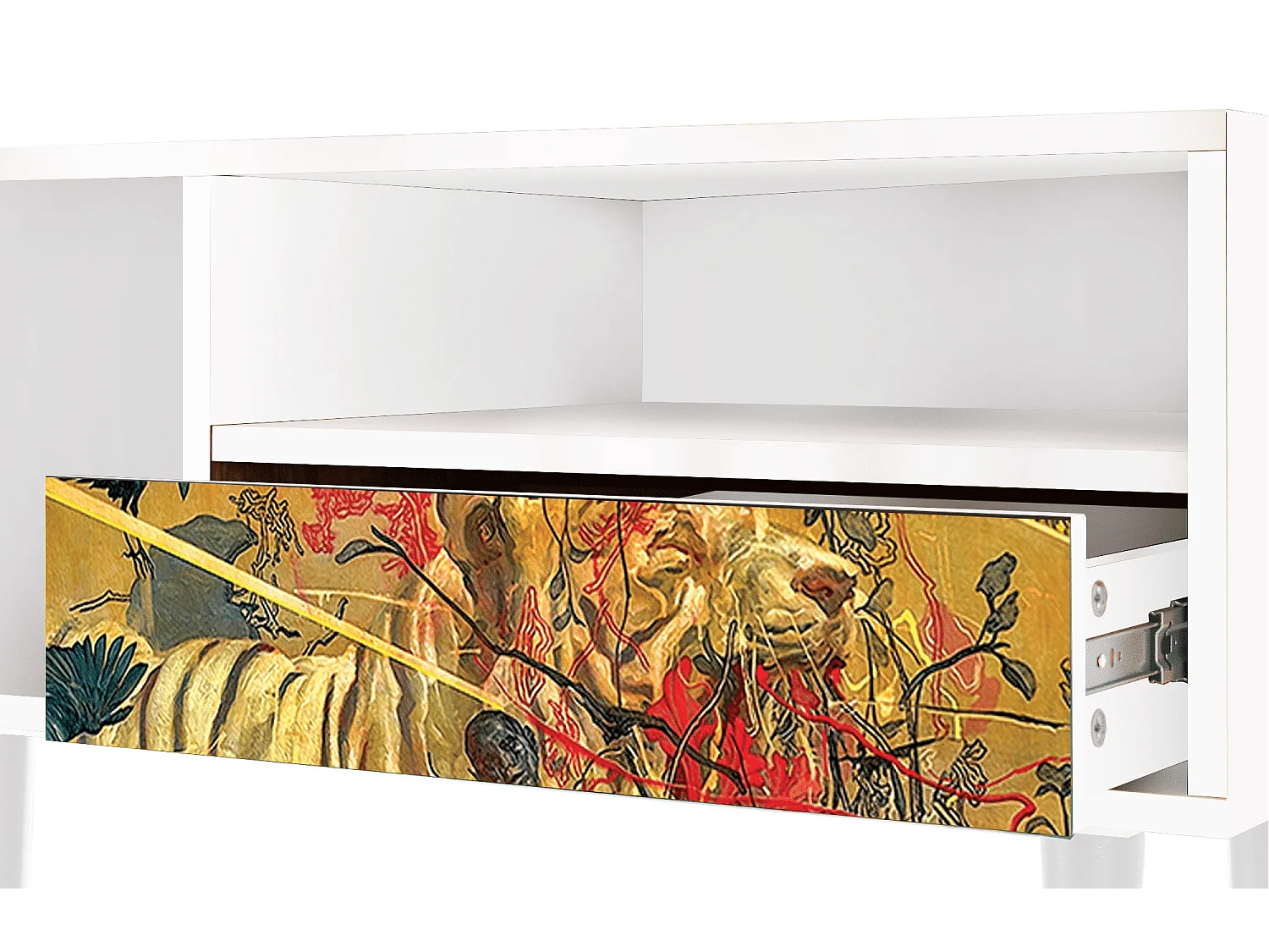 Szafka RTV - 115х59х48 cm - T3 - Blood by James Jean, Biały