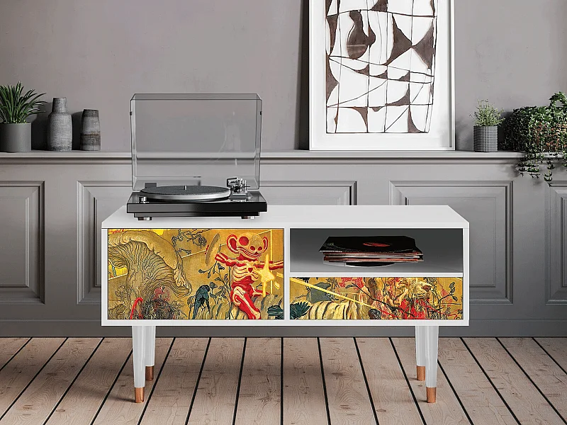 Szafka RTV - 115х59х48 cm - T3 - Blood by James Jean, Biały