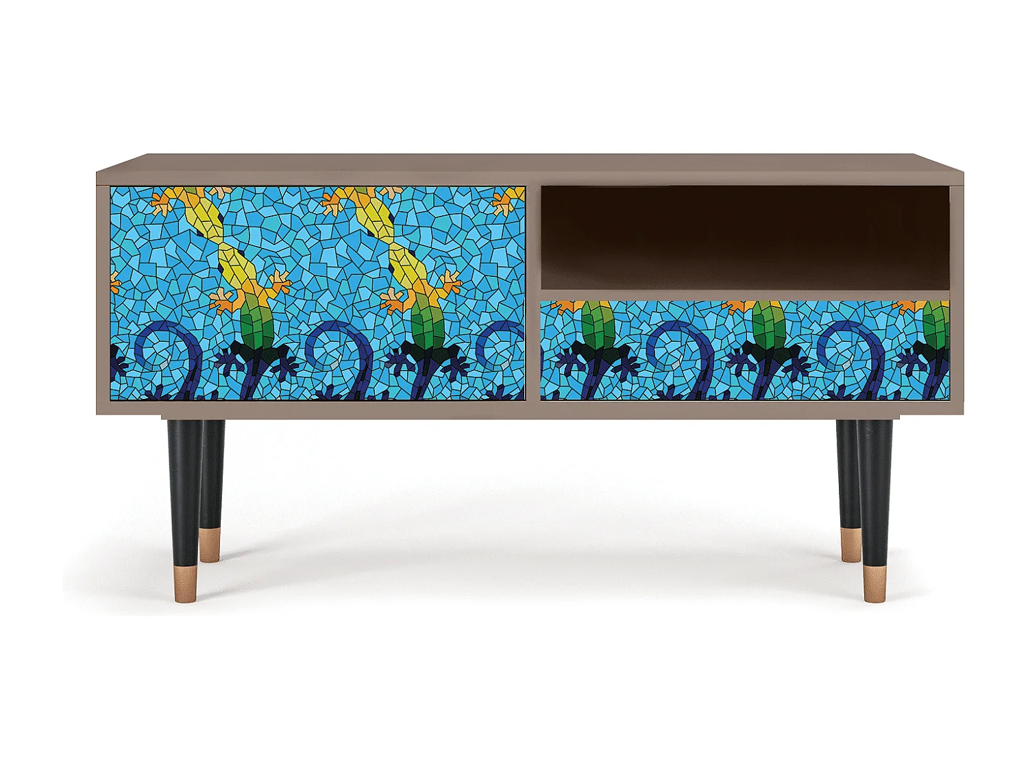 Meuble TV - 115х59х48 cm - T3 - Gaudi's Lizard, Latte