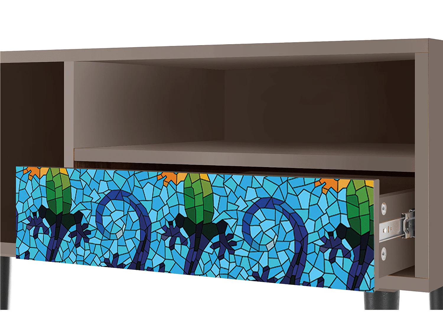 Meuble TV - 115х59х48 cm - T3 - Gaudi's Lizard, Latte