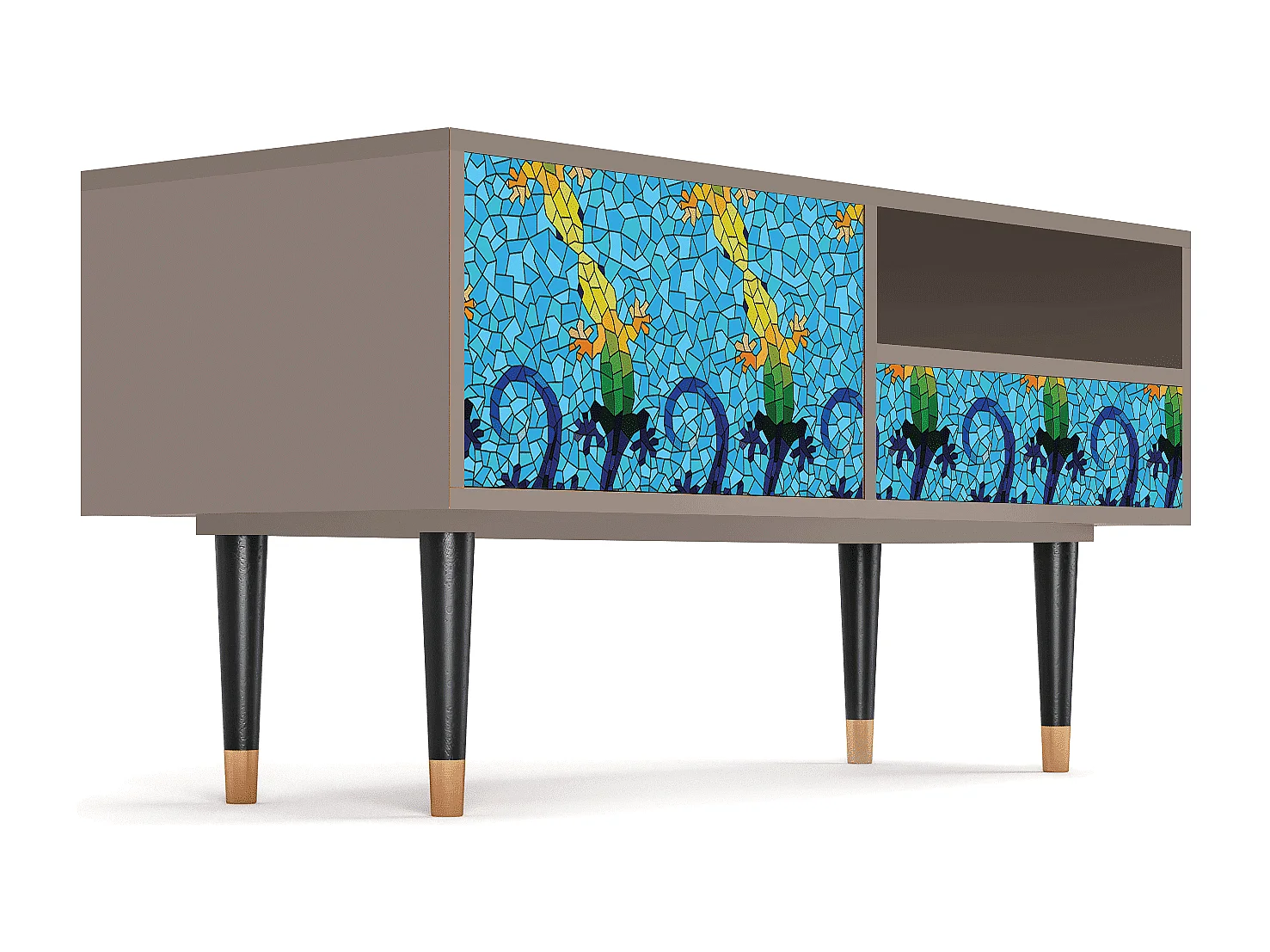 Mobile TV - 115х59х48 cm - T3 - Gaudi's Lizard, Latte