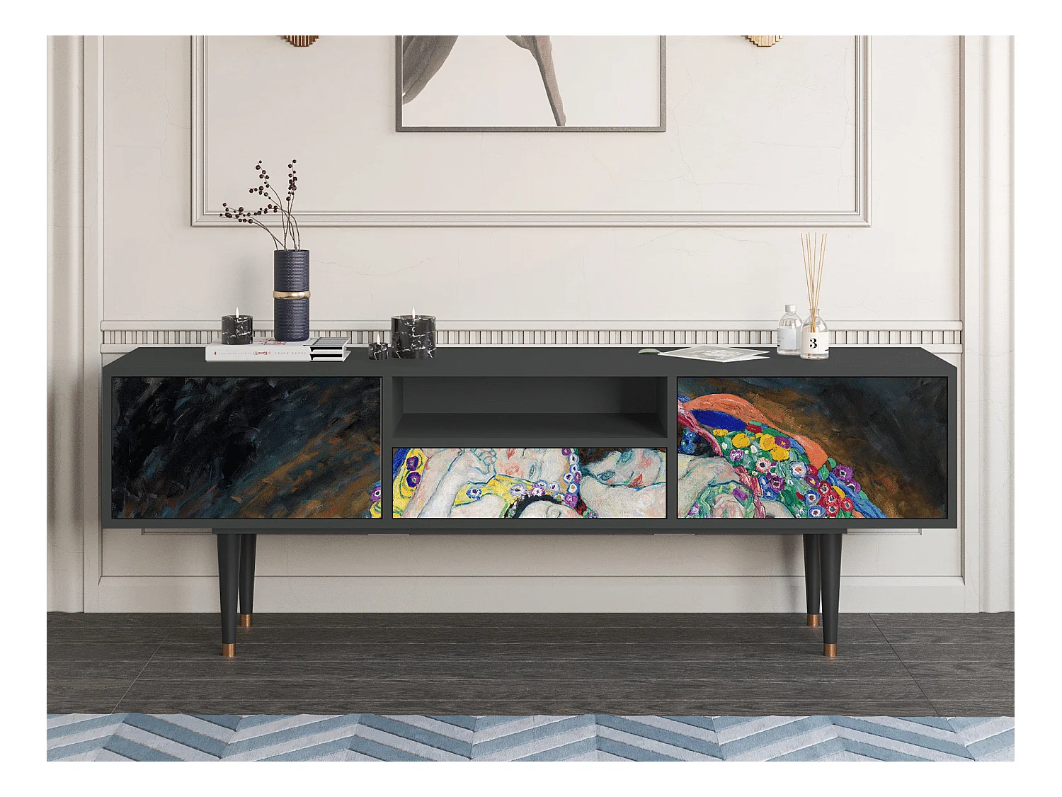 Meuble TV - 170х59х41 cm - T6 - The Maiden by Klimt, Anthracite