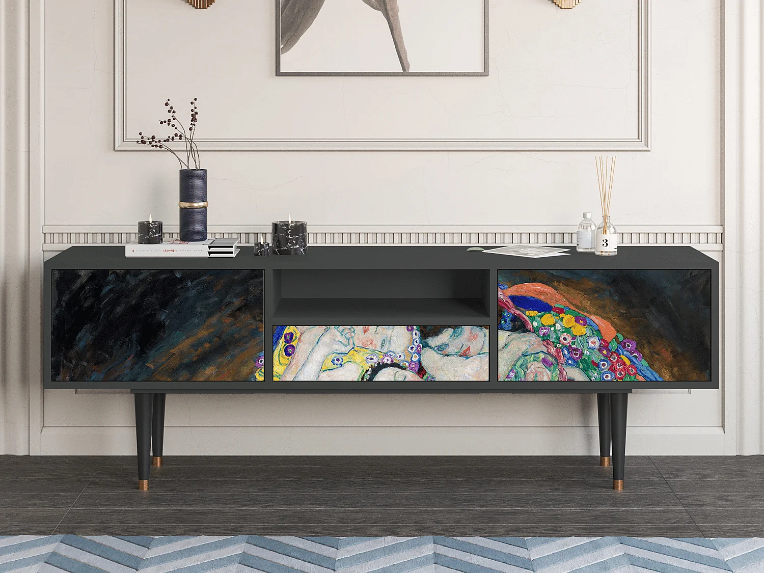 Meuble TV - 170х59х41 cm - T6 - The Maiden by Klimt, Anthracite