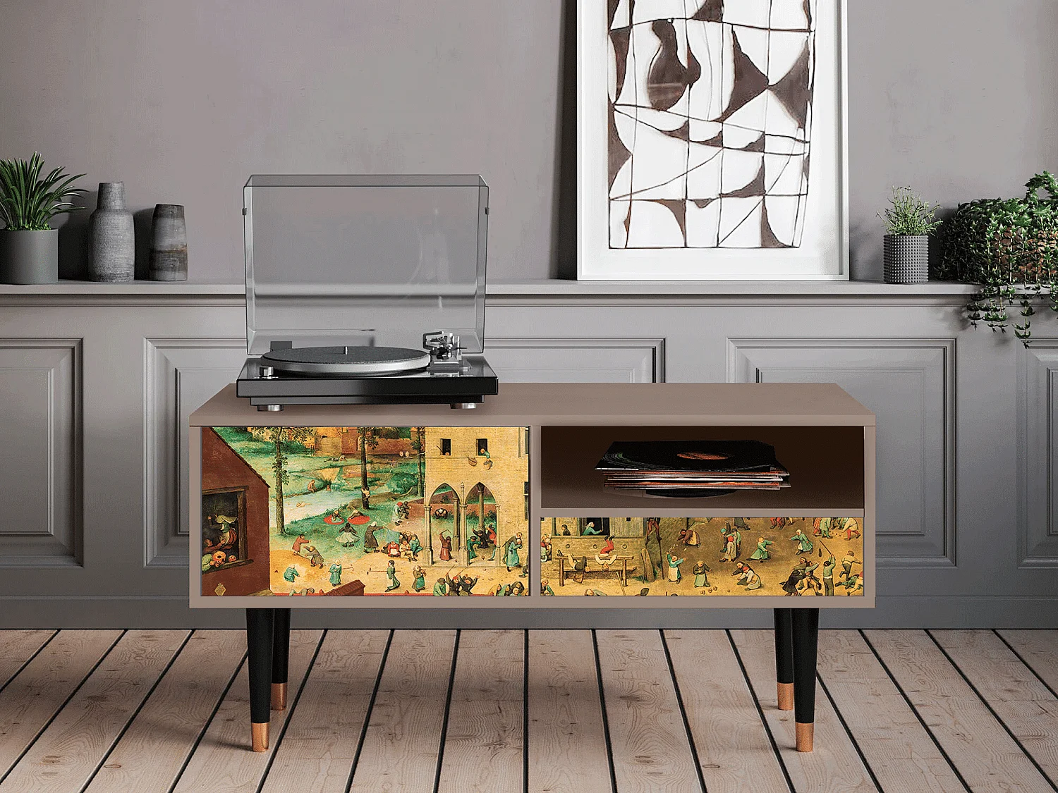 Mobile TV - 115х59х48 cm - T3 - Children Games, Latte