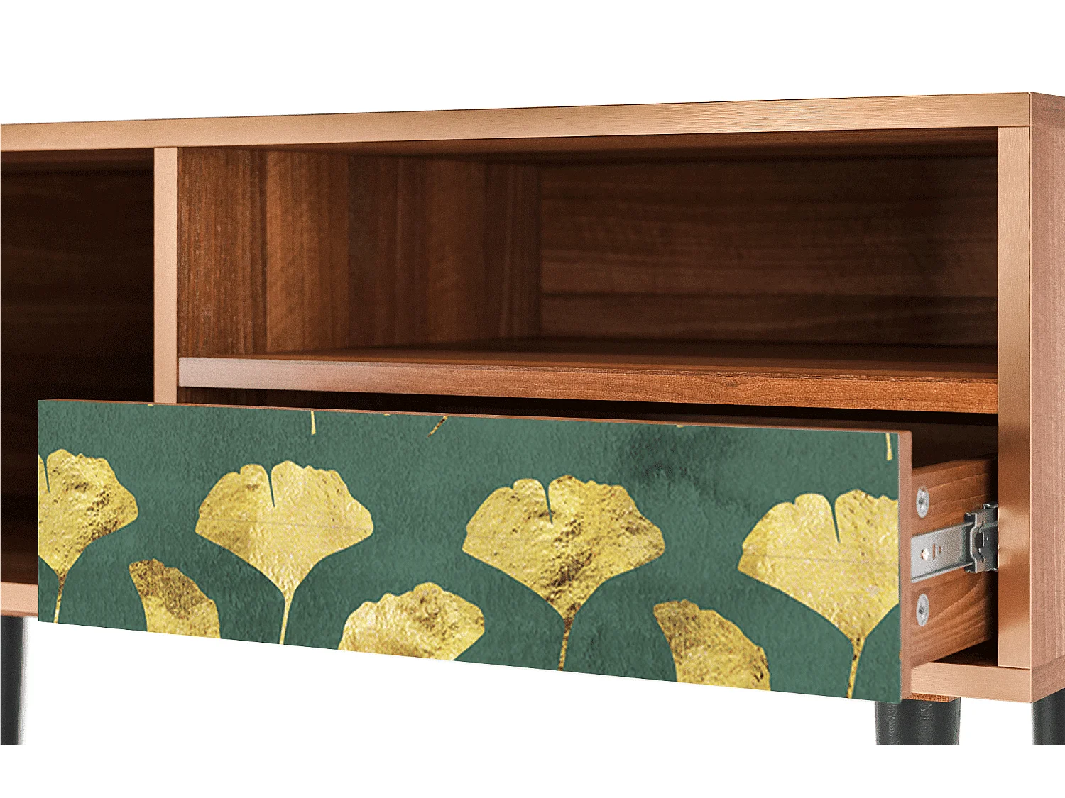 Mobile TV - 115х59х48 cm - T3 - Gingko leaves, Noce