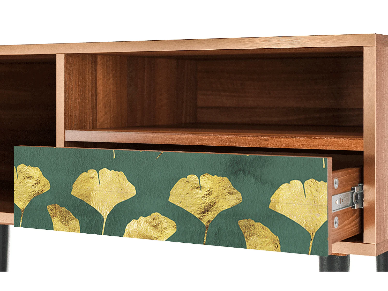 Meuble TV - 115х59х48 cm - T3 - Gingko leaves, Noyer
