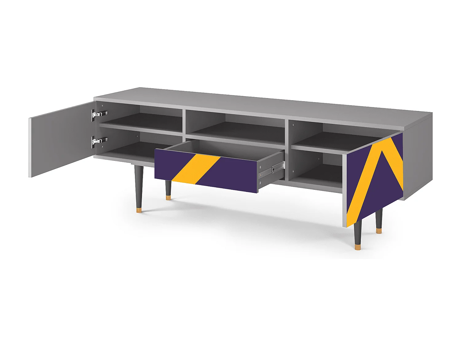 Mueble de TV - 170х59х41 cm - T6 - The Brightest Way, Cinza