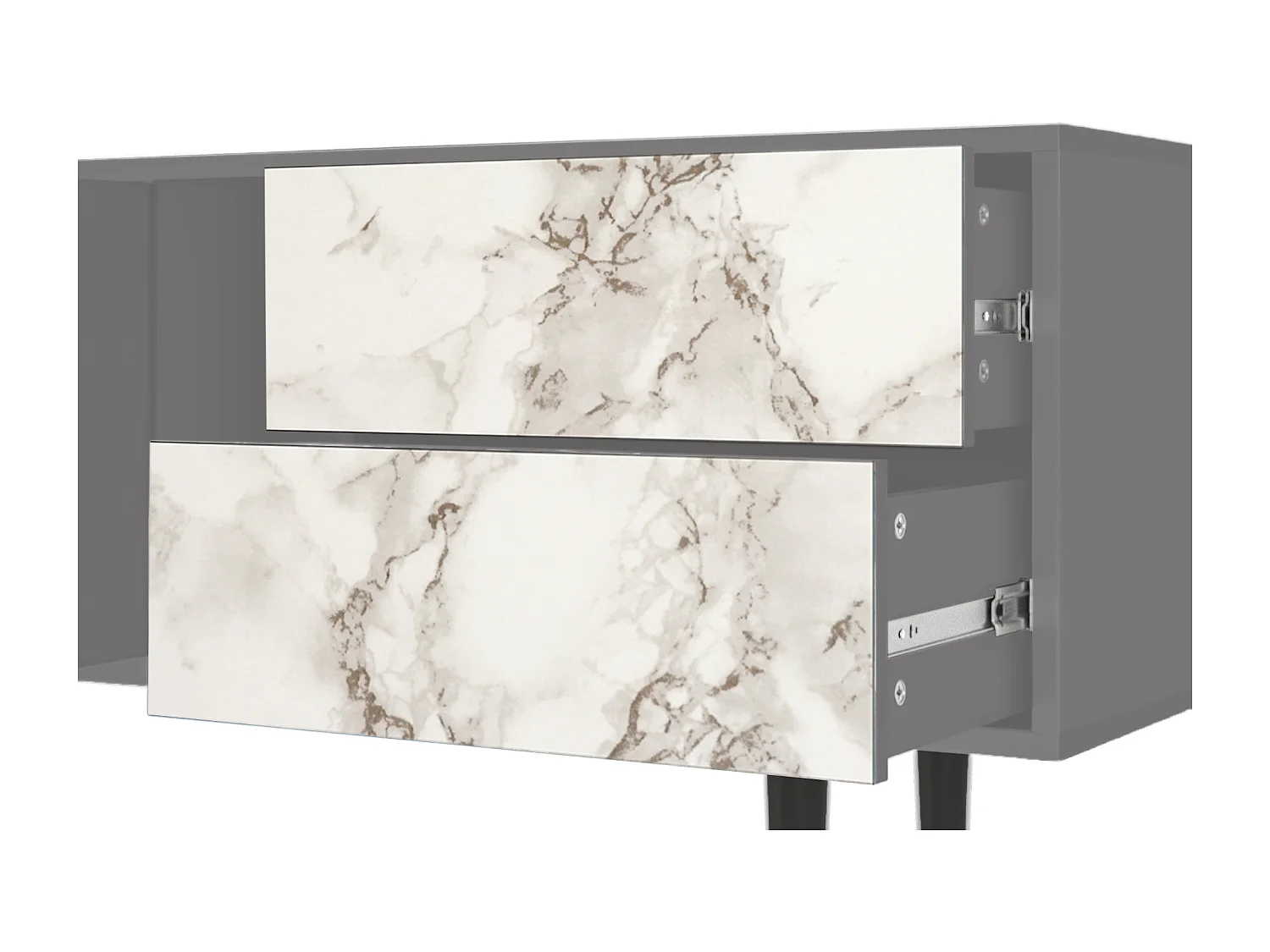 TV-Möbel - 170х69х48 cm - T1 - Milk Marble, Grau