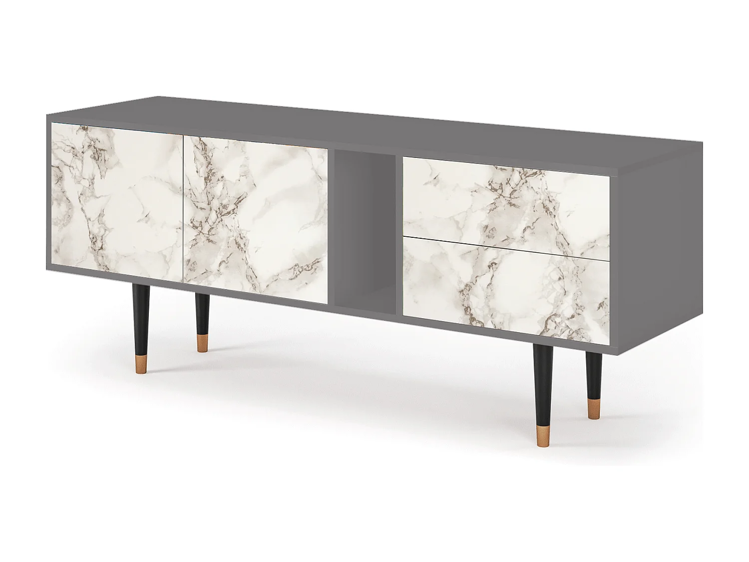 TV-Möbel - 170х69х48 cm - T1 - Milk Marble, Grau