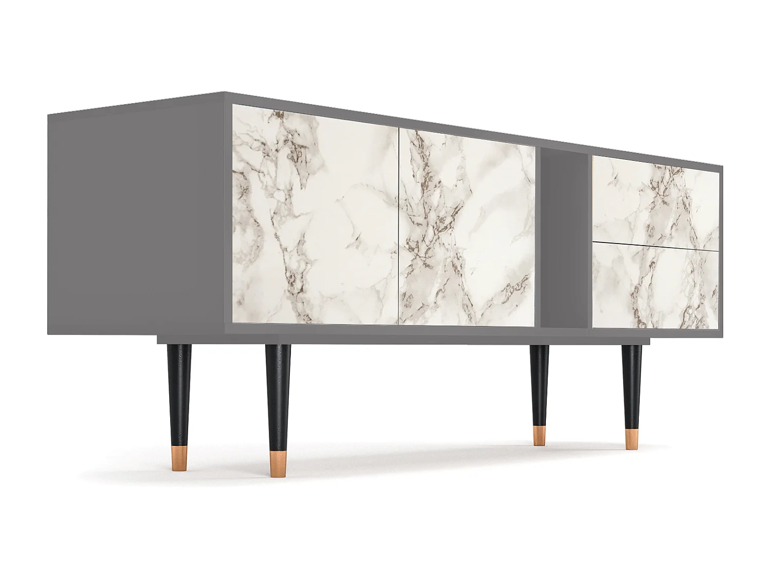 TV-Möbel - 170х69х48 cm - T1 - Milk Marble, Grau