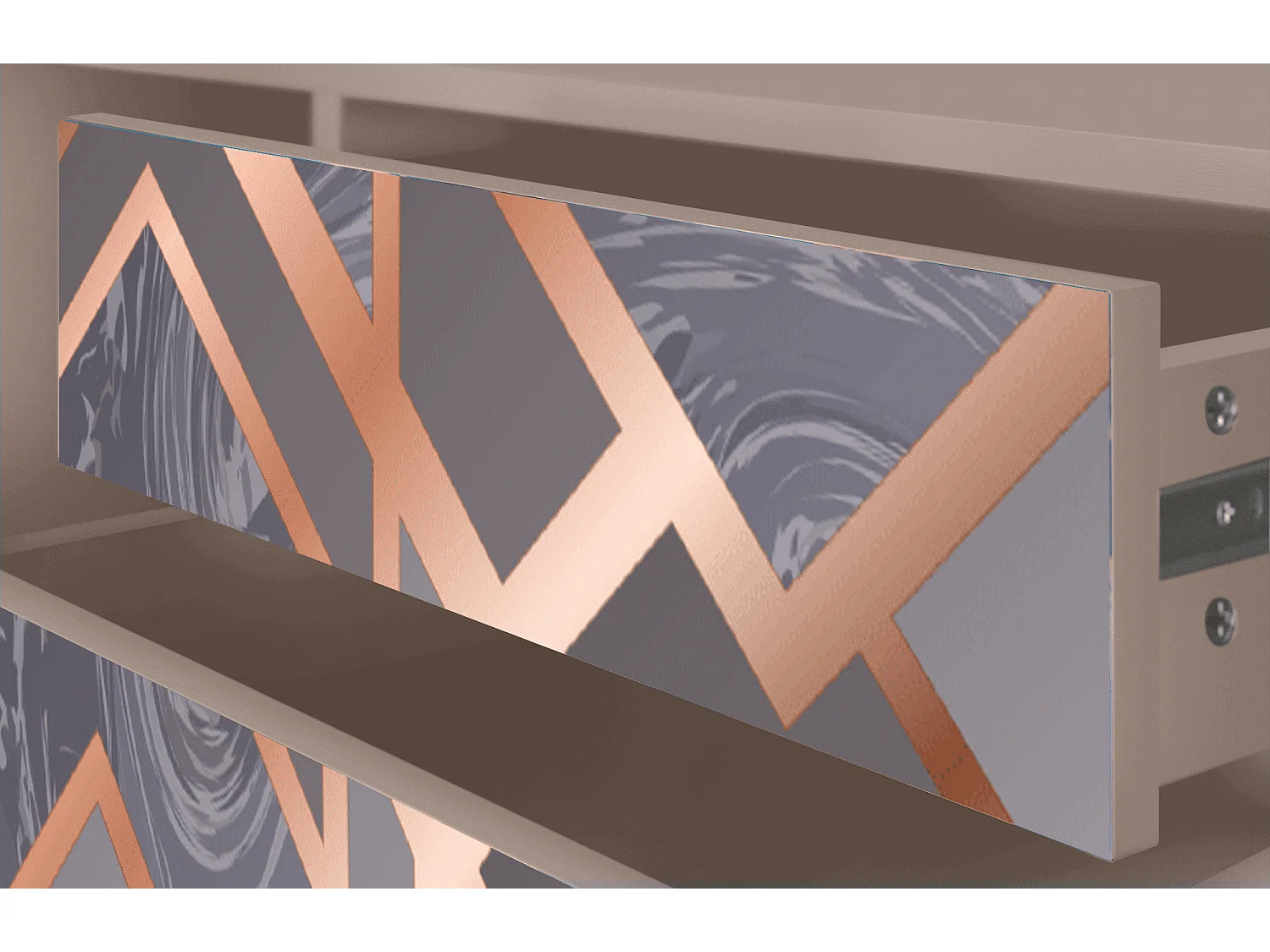 Mueble de TV - 170х59х48 cm - T4 - Taupe Anatomy, Latte