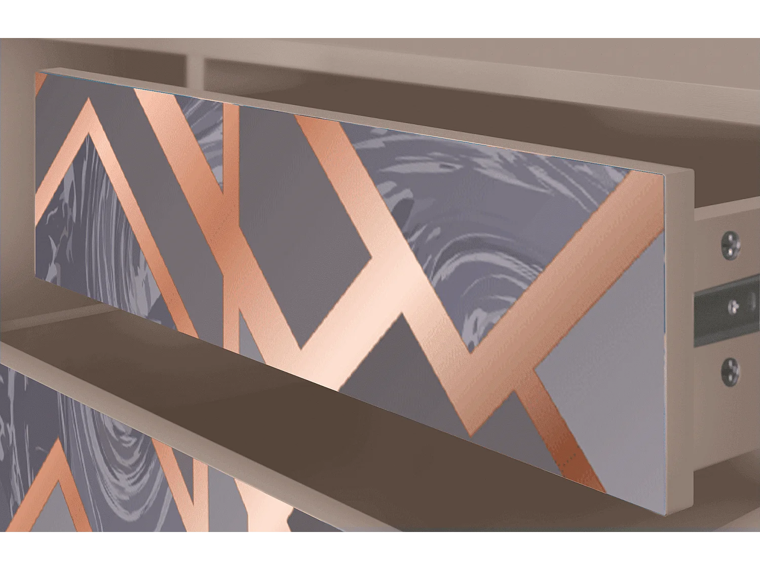 Szafka RTV - 170х59х48 cm - T4 - Taupe Anatomy, Latte