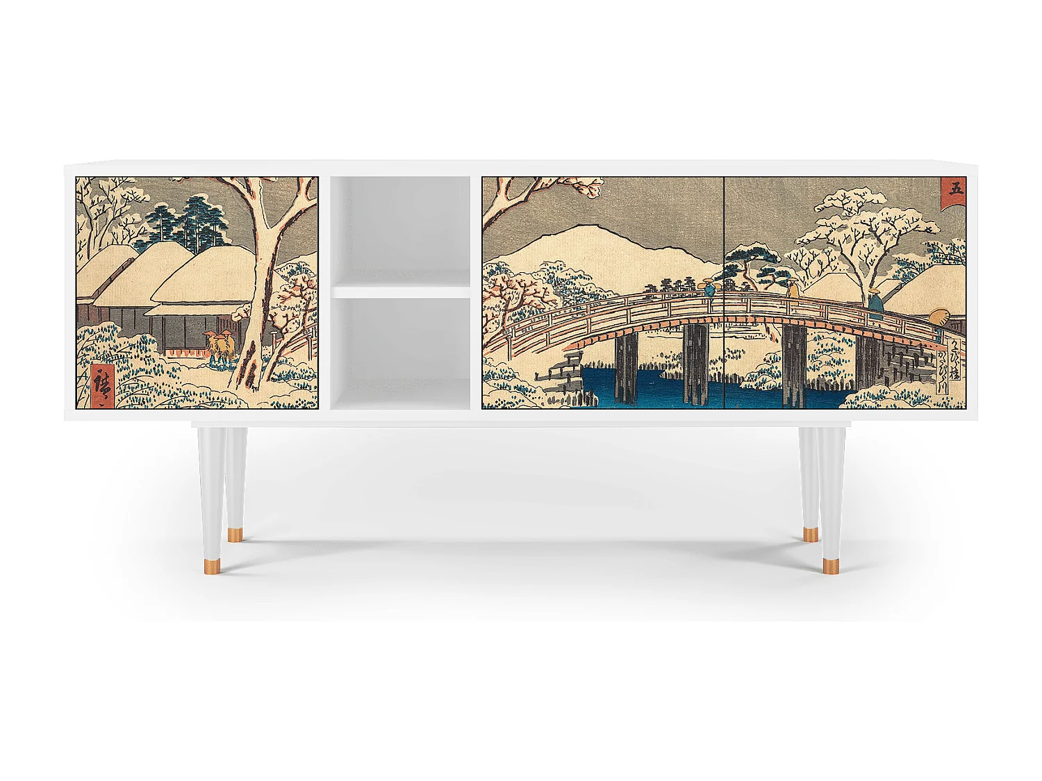 Mobile TV - 150х69х41 cm - T5 - Katabira River, Bianco