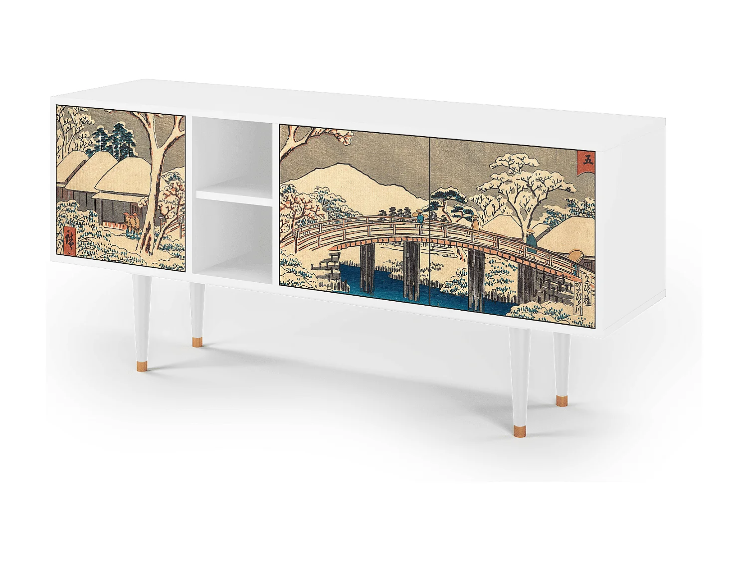 Mobile TV - 150х69х41 cm - T5 - Katabira River, Bianco