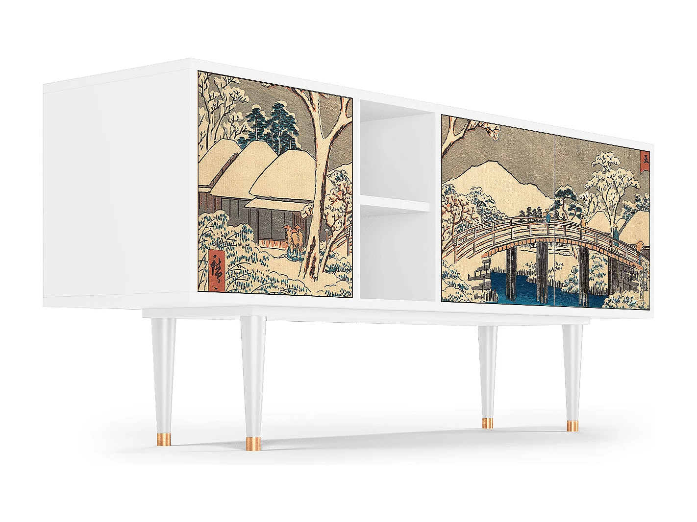 Mobile TV - 150х69х41 cm - T5 - Katabira River, Bianco