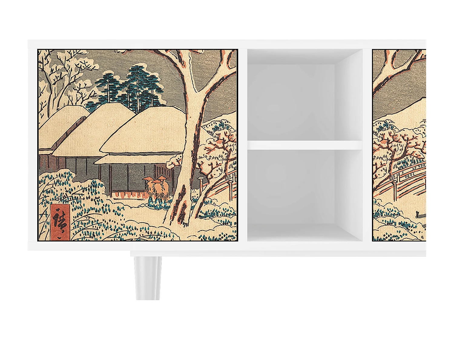 Mobile TV - 150х69х41 cm - T5 - Katabira River, Bianco