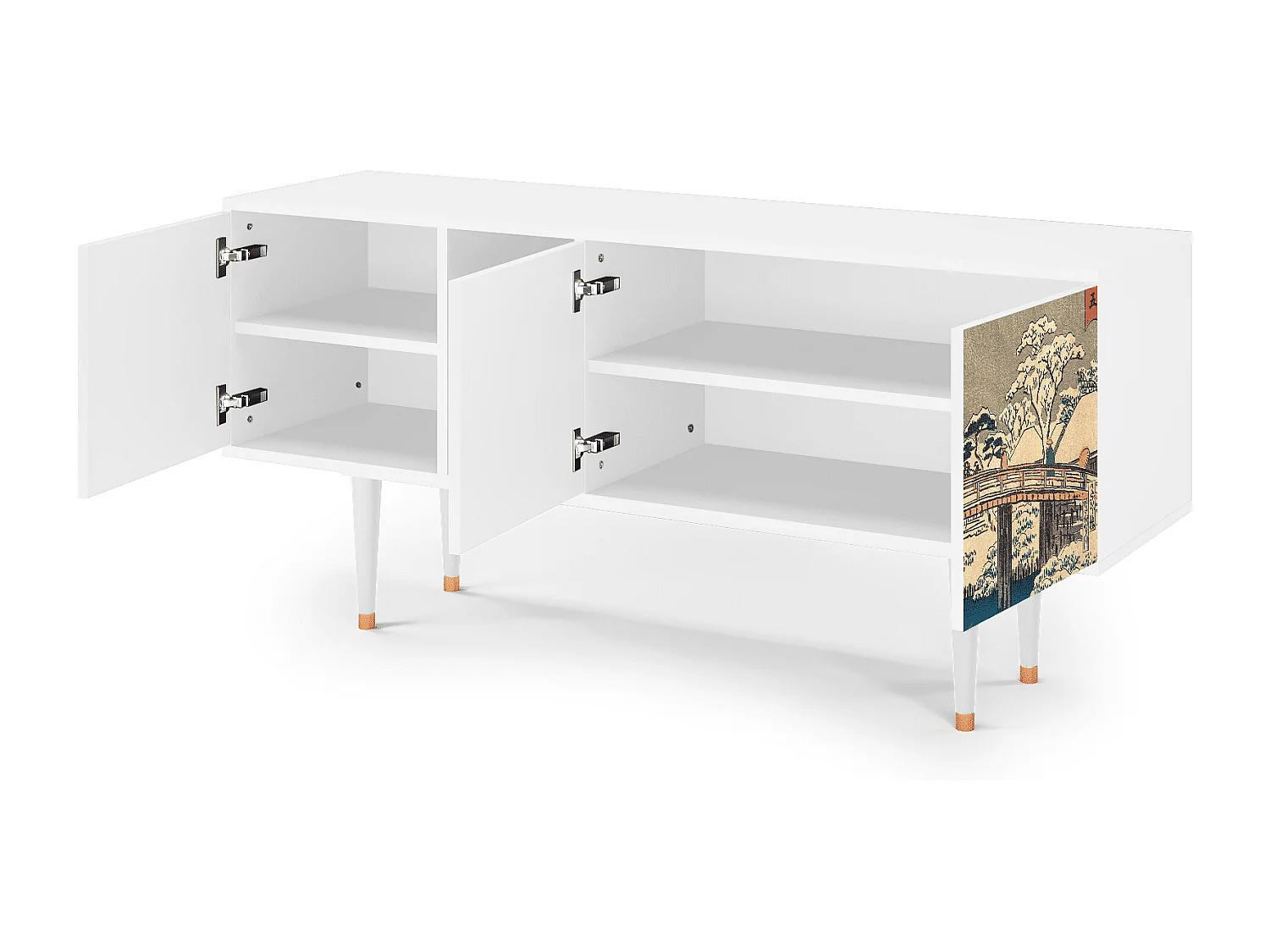 Mobile TV - 150х69х41 cm - T5 - Katabira River, Bianco