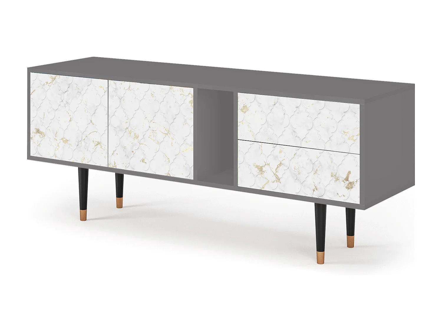 Meuble TV - 170х69х48 cm - T1 - Sweet Cotton, Gris