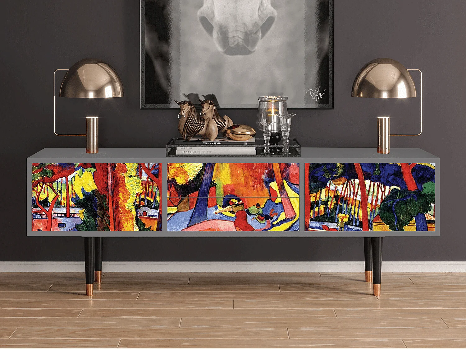 Meuble TV - 170х59х48 cm - T4 - The Turning Road, Gris