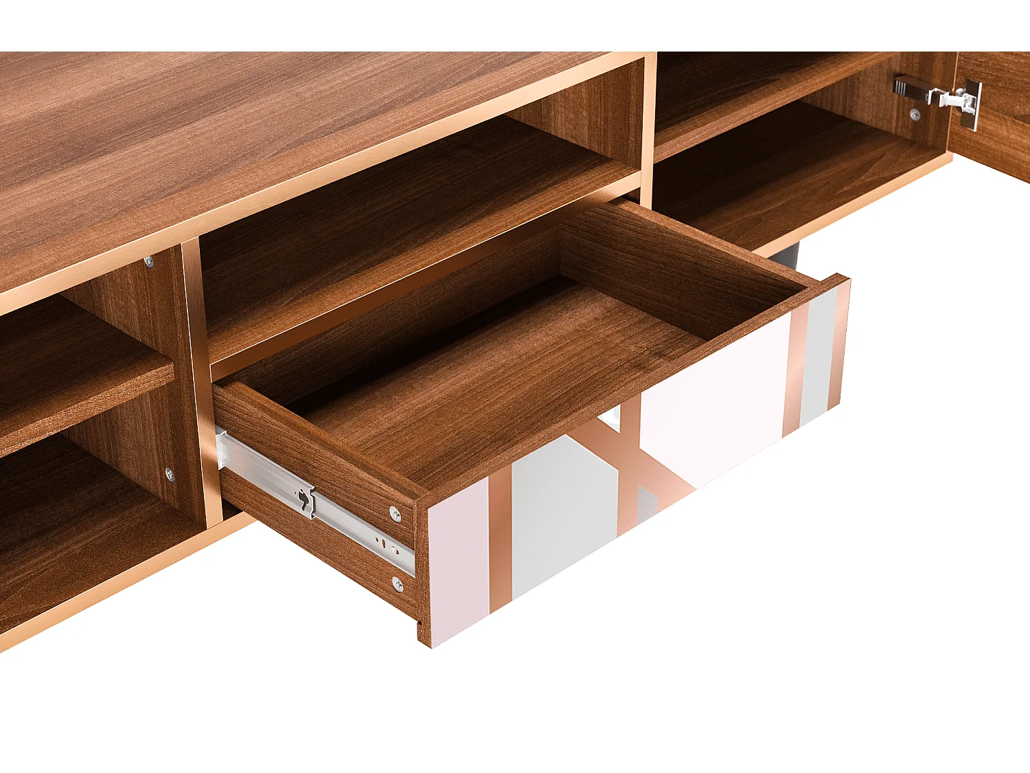 Meuble TV - 170х59х41 cm - T6 - Champagne Story, Noyer