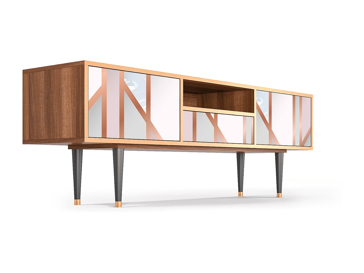 Meuble TV - 170х59х41 cm - T6 - Champagne Story, Noyer