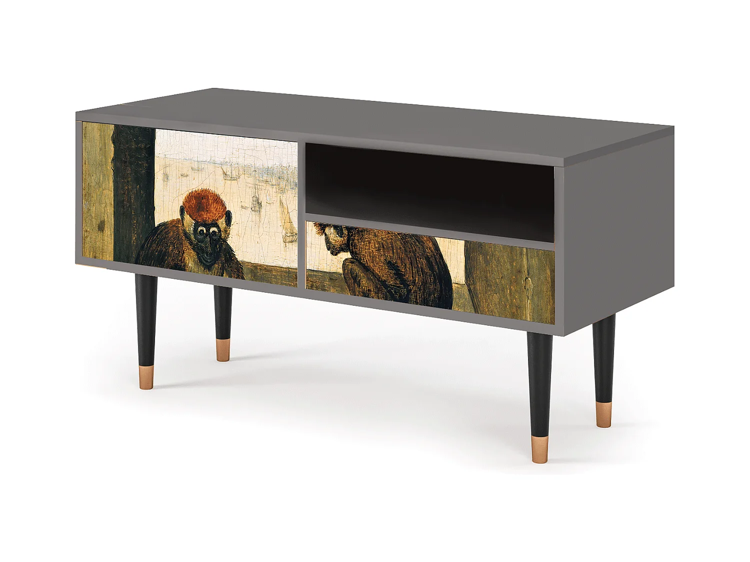 Meuble TV - 115х59х48 cm - T3 - Two Monkeys, Gris