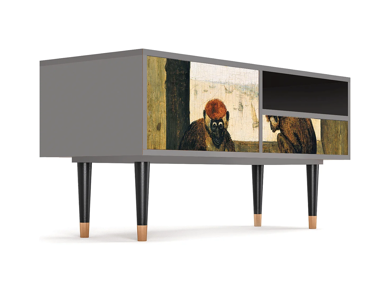 Meuble TV - 115х59х48 cm - T3 - Two Monkeys, Gris