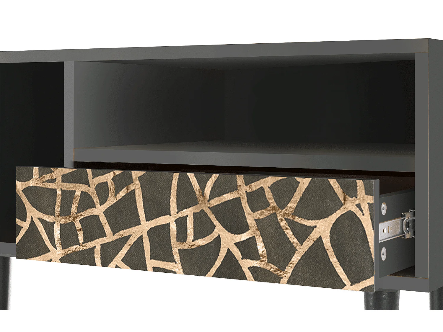 Szafka RTV - 115х59х48 cm - T3 - Enlarged Leaf, Antracyt