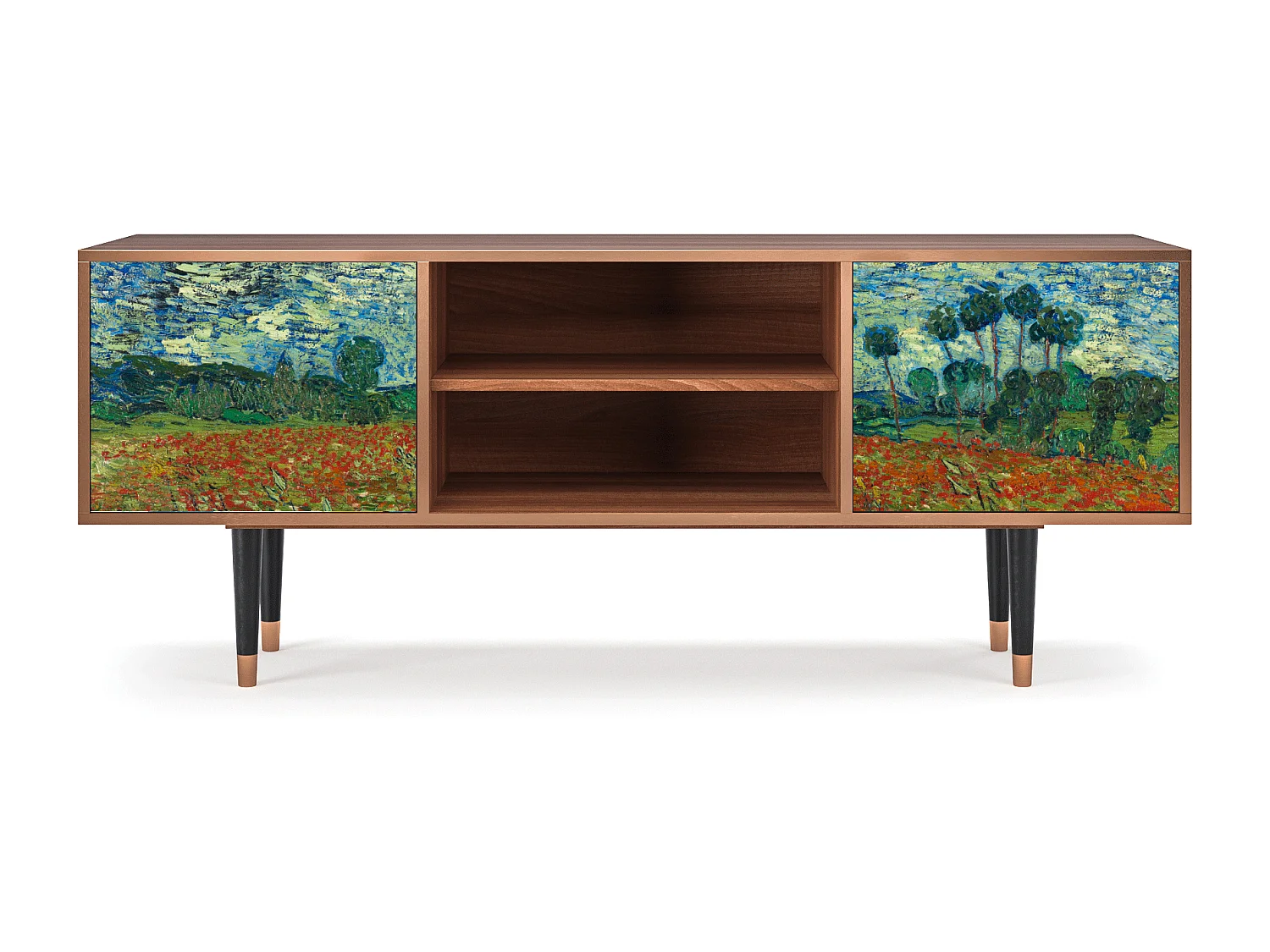 Mobile TV - 170х69х48 cm - T2 - Poppy field by van Gogh, Noce