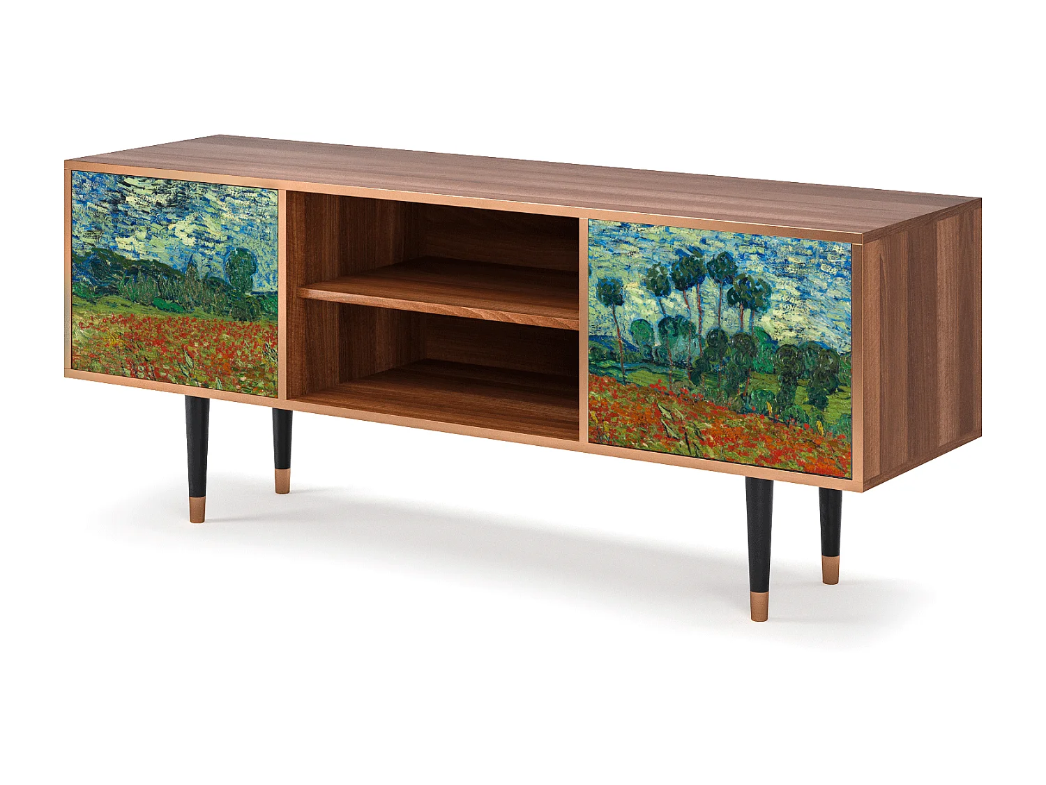 Mobile TV - 170х69х48 cm - T2 - Poppy field by van Gogh, Noce