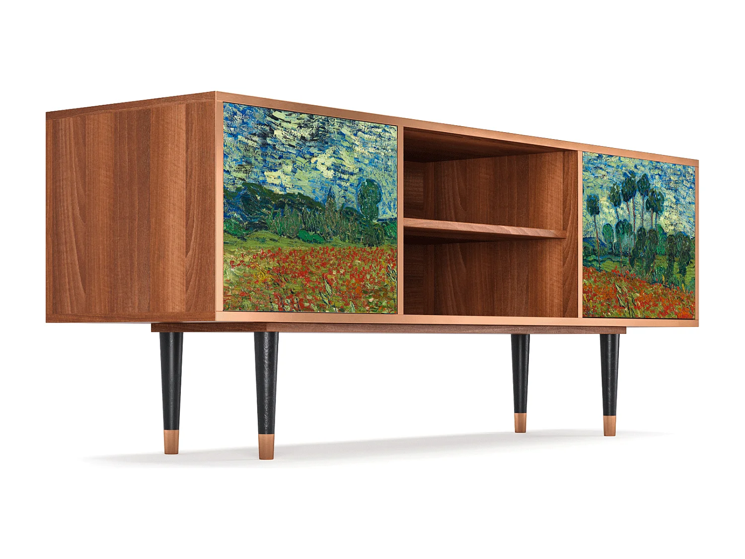 Mobile TV - 170х69х48 cm - T2 - Poppy field by van Gogh, Noce