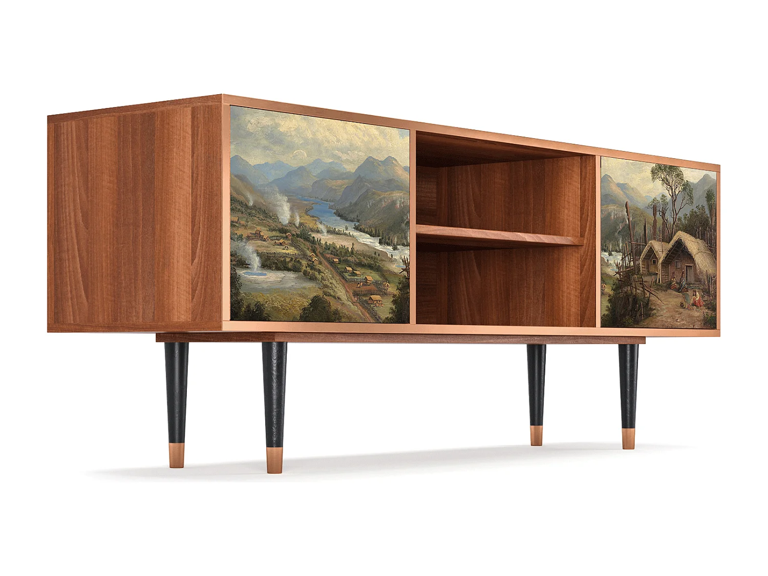 Meuble TV - 170х69х48 cm - T2 - View Across the Plains , Noyer