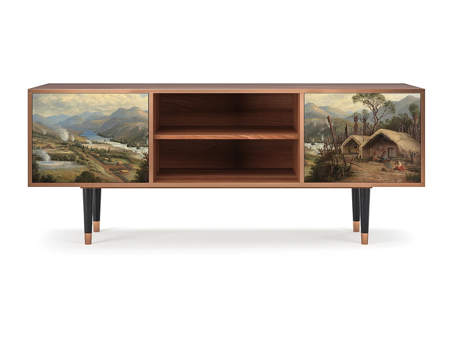 Mueble de TV - 170х69х48 cm - T2 - View Across the Plains , Nogueira