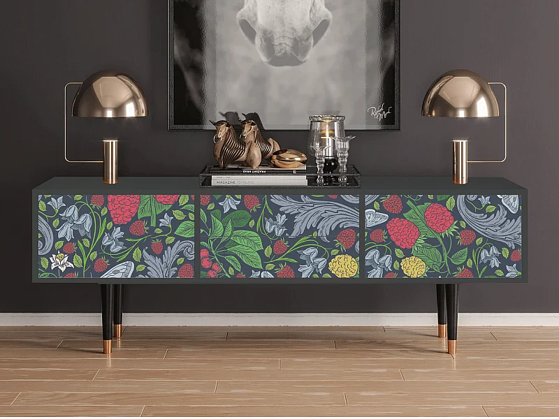 TV-meubel - 170х59х48 cm - T4 - Summer Berries, Antraciet