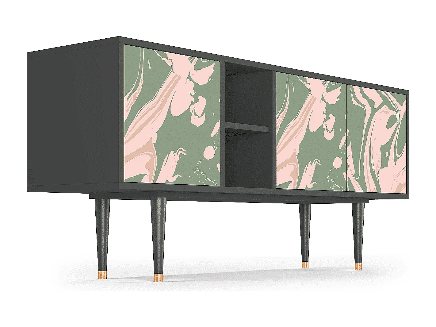 Meuble TV - 150х69х41 cm - T5 - Aquarelle, Anthracite