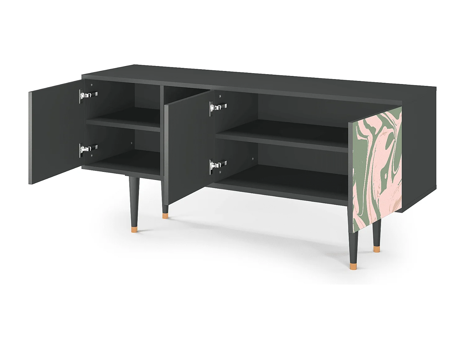 Meuble TV - 150х69х41 cm - T5 - Aquarelle, Anthracite