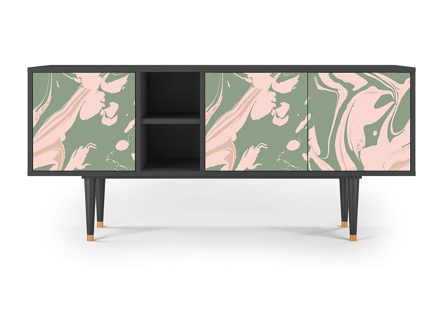 Meuble TV - 150х69х41 cm - T5 - Aquarelle, Anthracite