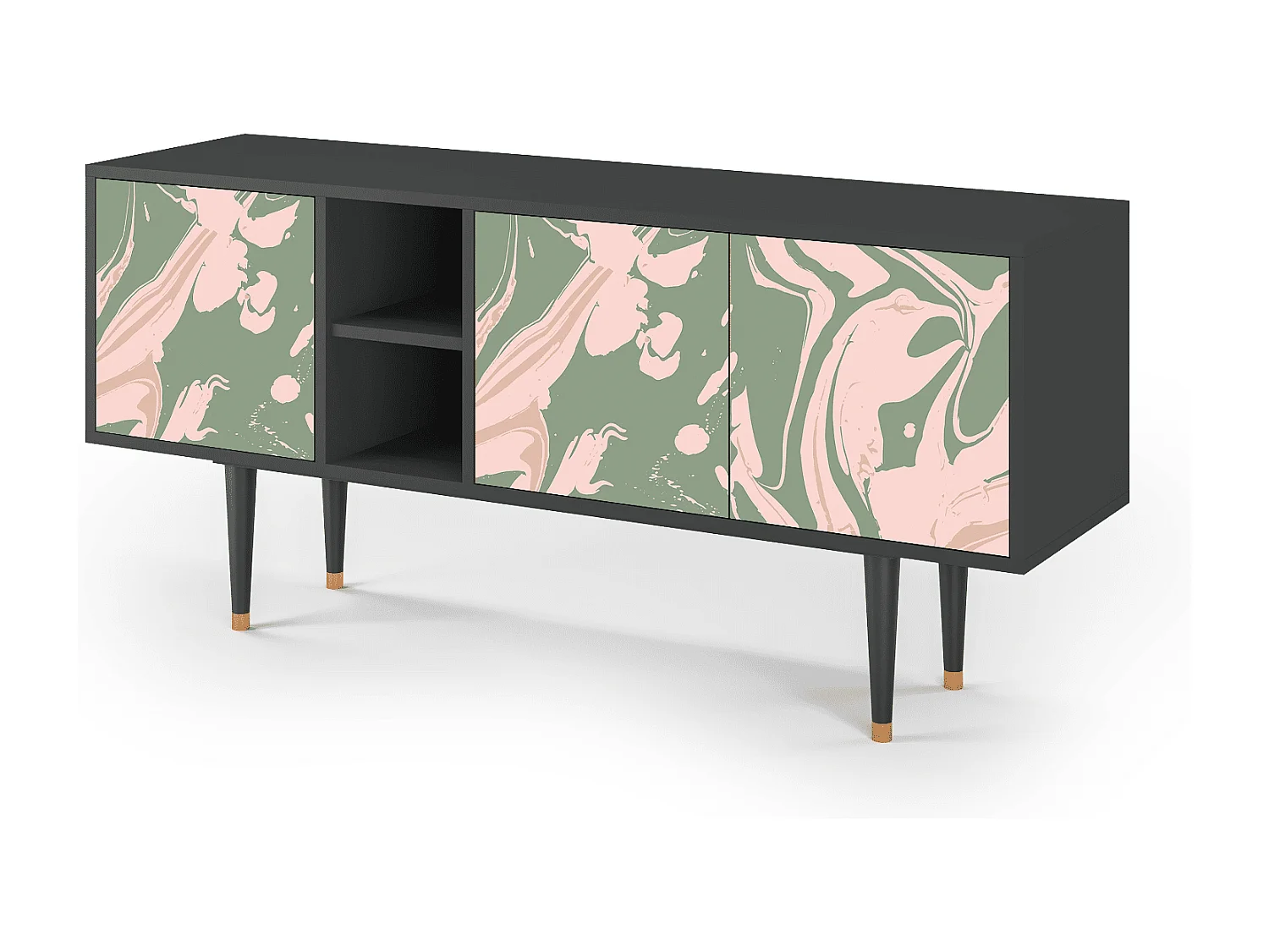 Meuble TV - 150х69х41 cm - T5 - Aquarelle, Anthracite