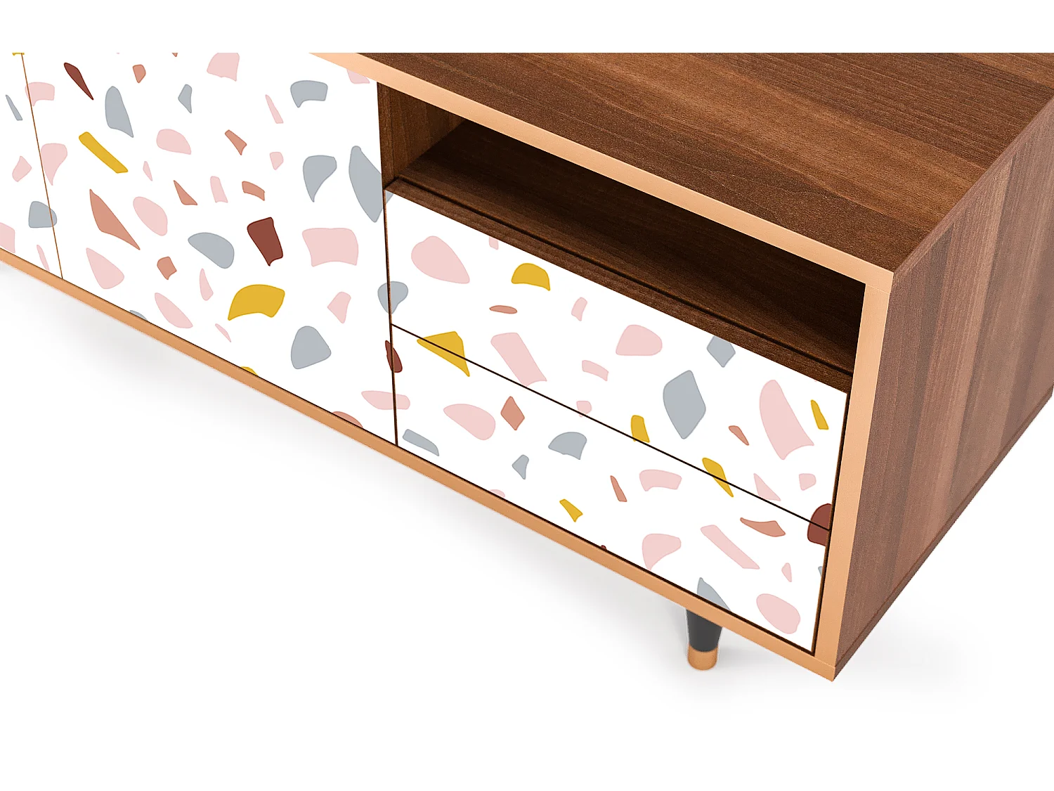 Meuble TV - 125х56х41 cm - T7 - Marmelade Cheese, Noyer