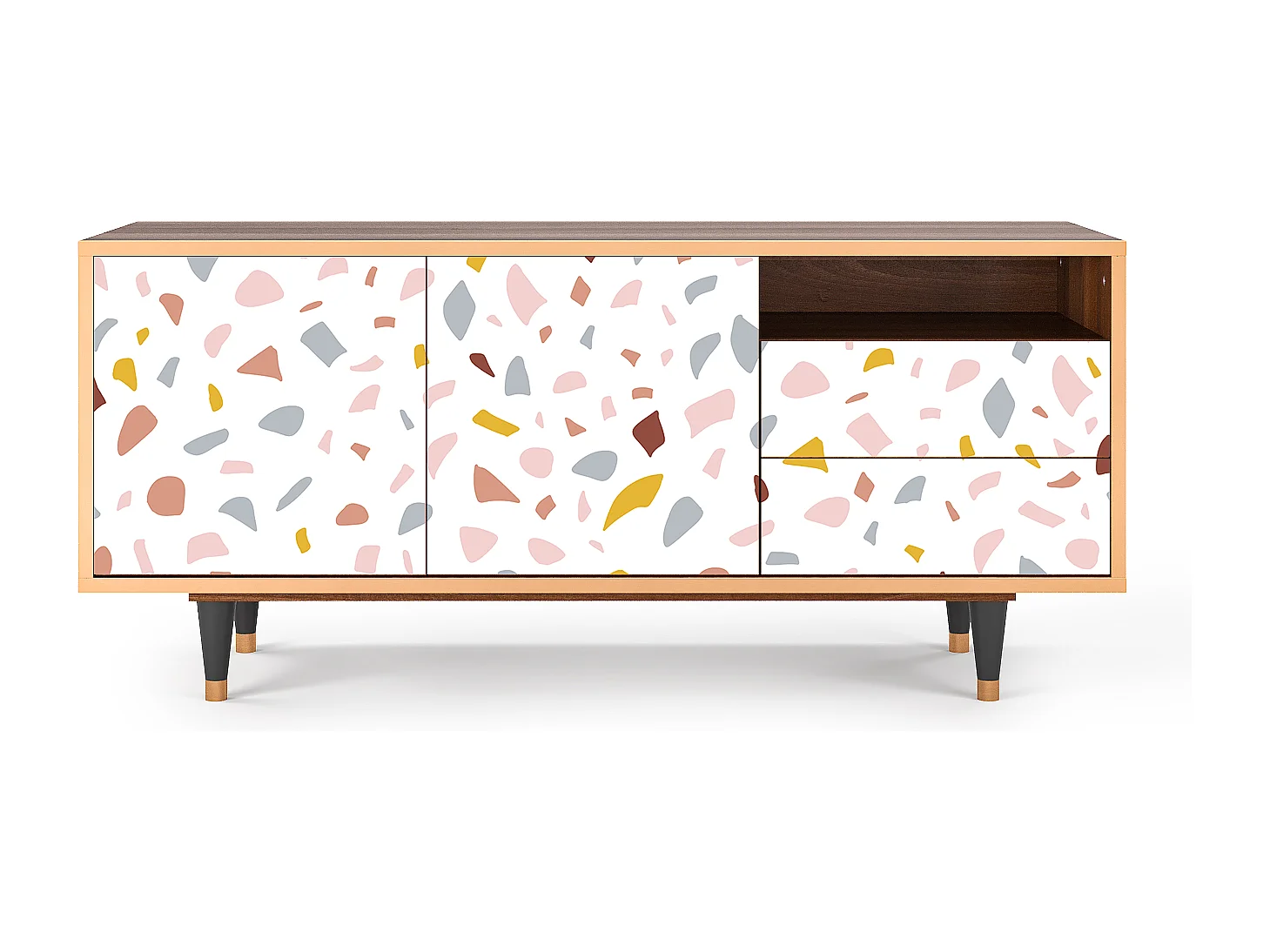 Mueble de TV - 125х56х41 cm - T7 - Marmelade Cheese, Nogal