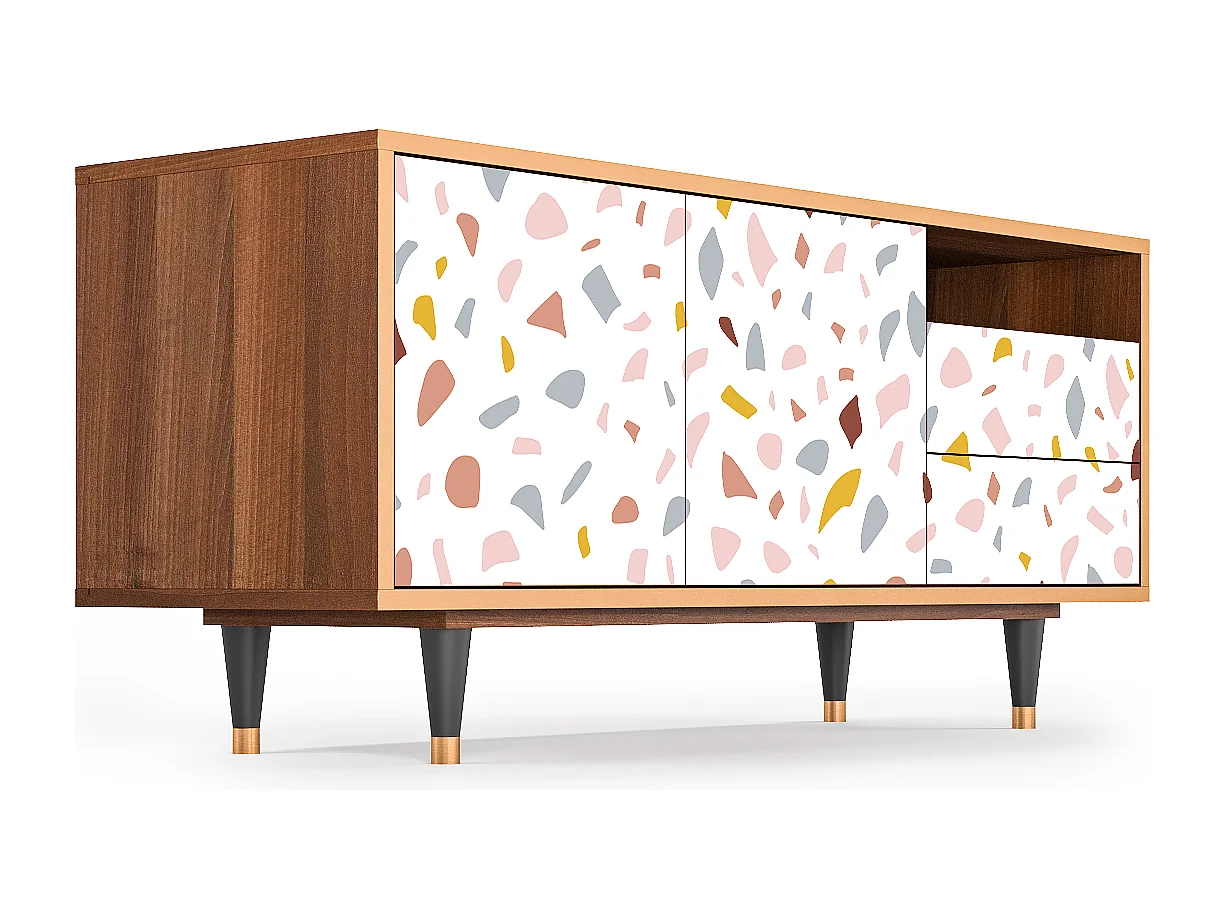 Mueble de TV - 125х56х41 cm - T7 - Marmelade Cheese, Nogal