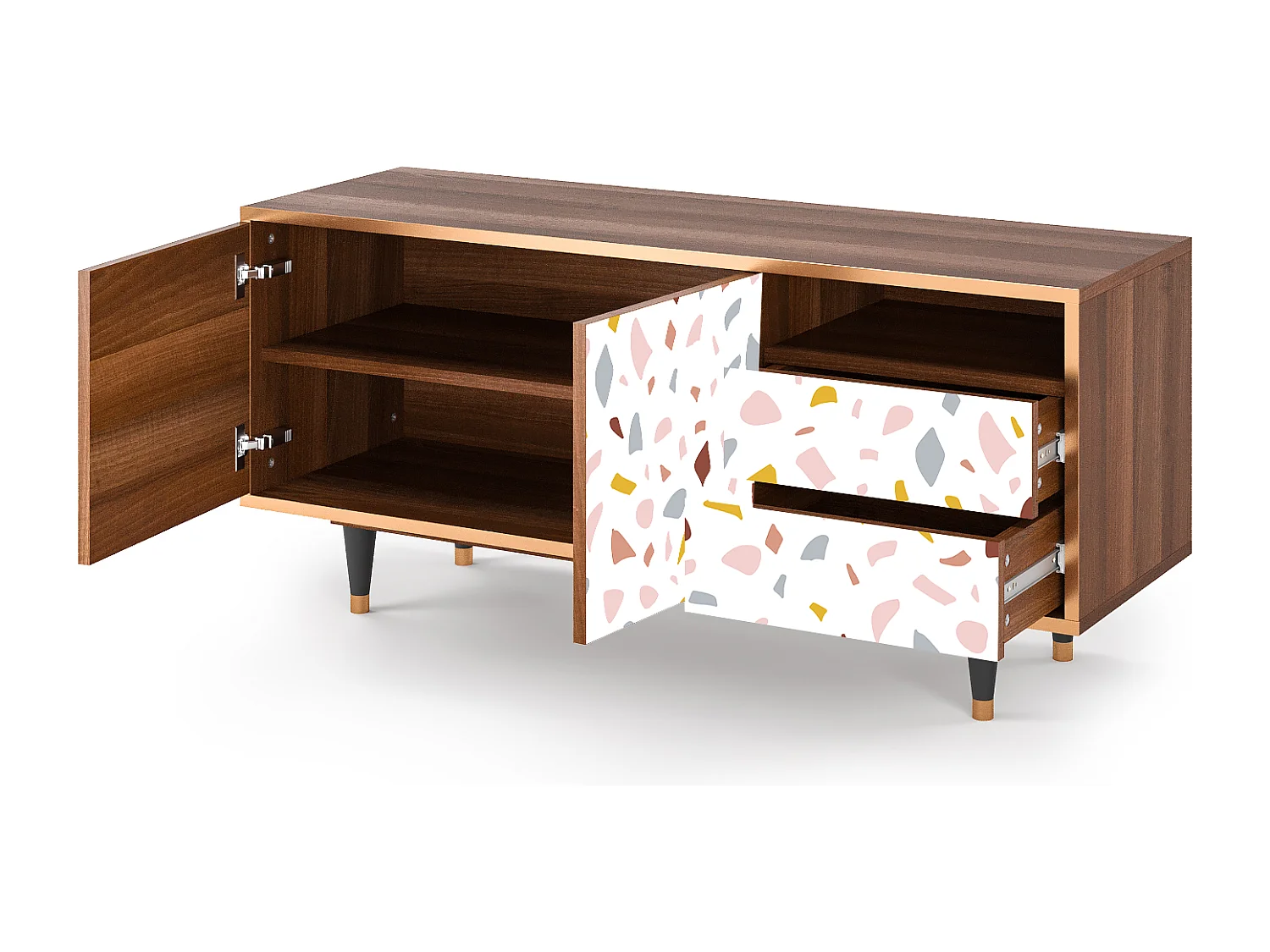 Meuble TV - 125х56х41 cm - T7 - Marmelade Cheese, Noyer